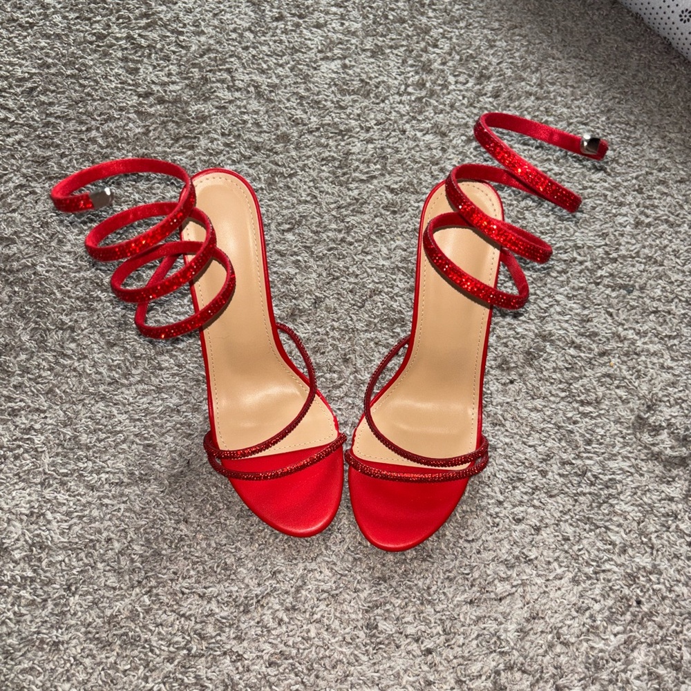 Elegant Red Strappy Women's Sandals